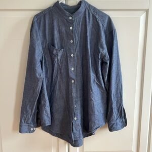 Power of my People chambray button up wayward fit The Seeker tunic shirt L